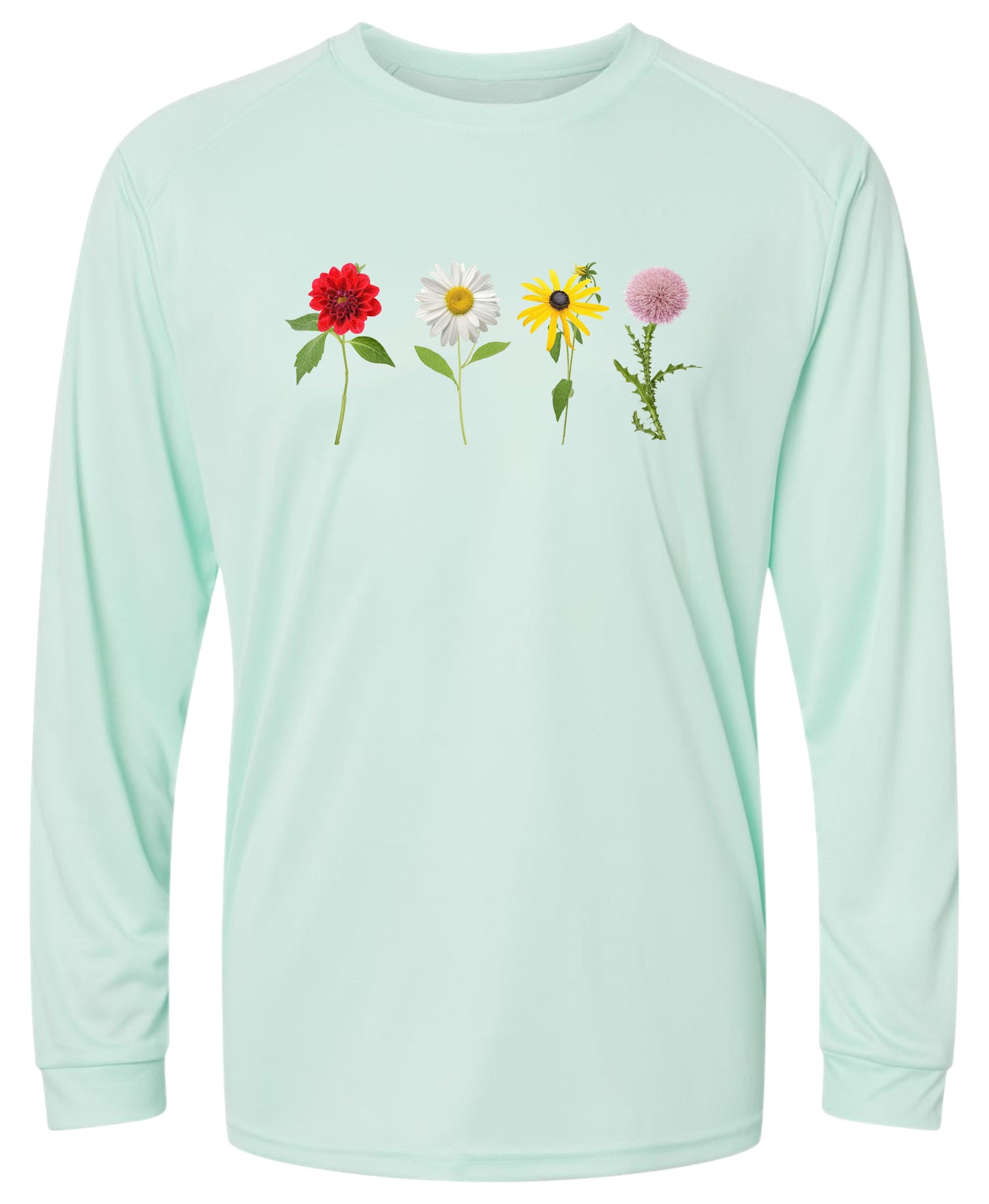 102 LW Four Flowers Long Sleeve UPF 50+ Shirt Gardening Shirt Lake Shirt Beach Shirt Outdoor Shirt Casual Shirt