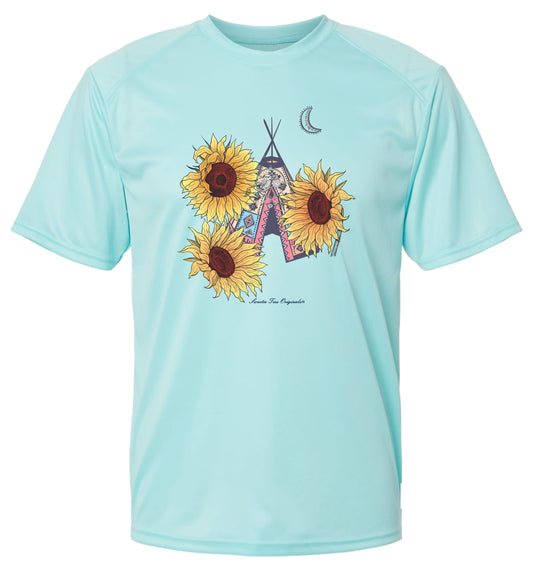 116 SW Teepee Sunflowers Short Sleeve UPF 50+ Shirt Lake Shirt Outdoor Shirt Beach Shirt Casual Shirt Gardening Shirt