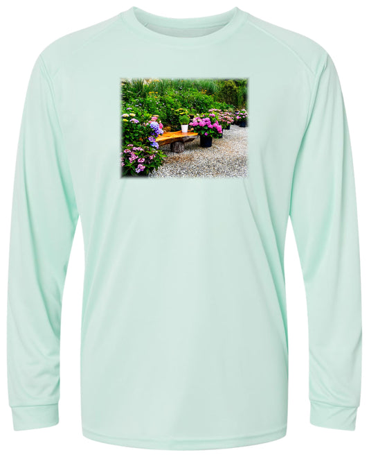 11 LW Pathway Flowers Long Sleeve UPF 50+ Shirt Lake Shirt Beach Shirt Casual Shirt Gardening Shirt