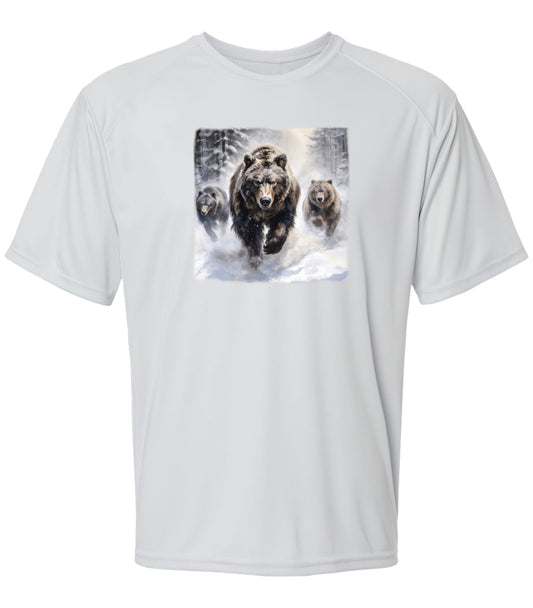 120 SM Bears running in Snow Short Sleeve UPF50+ Shirt