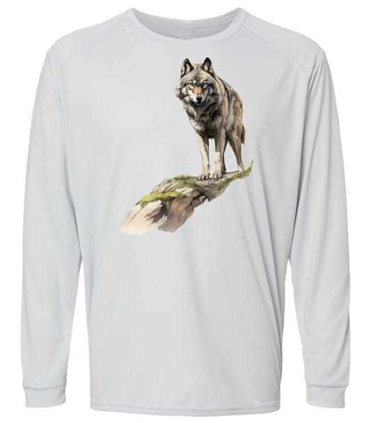 124 LM Wolf on Rock Long Sleeve UPF50+ Shirt