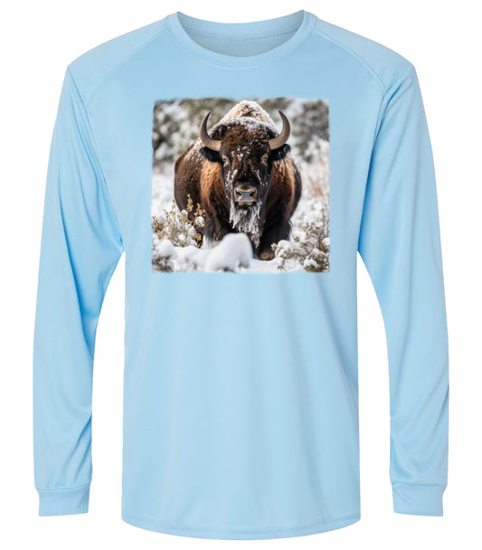 126 LM Buffalo in Snow Long Sleeve UPF50+ Shirt