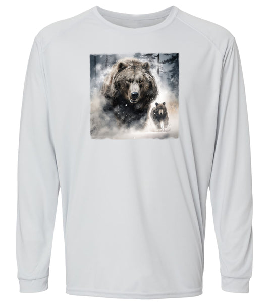 127 LM Bear in Snow Long Sleeve UPF50+ Shirt