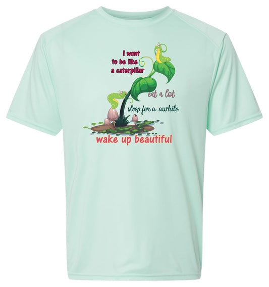 127 SW I Want to be Like a Caterpillar Short Sleeve UPF 50+ Shirt Gardening Shirt Lake Shirt Outdoor Shirt Casual Shirt Beach Shirt