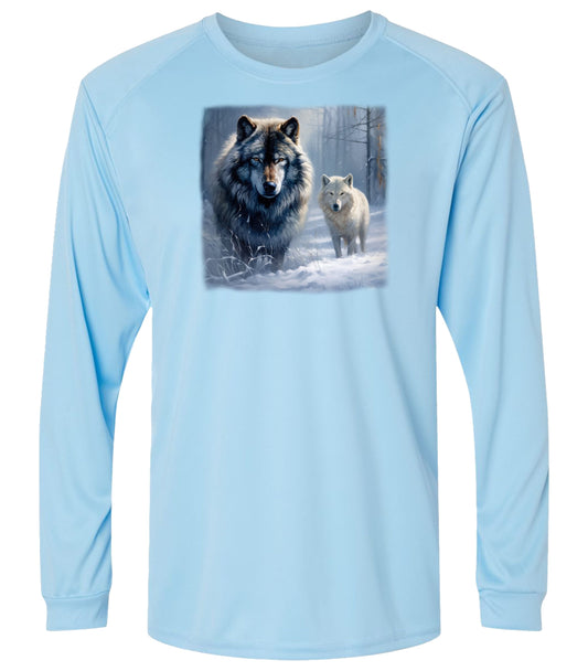 128 LM Wolves in Snow Long Sleeve UPF50+ Shirt