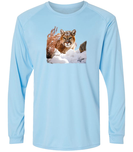 134 LM Cougar in Snow Long Sleeve UPF50+ Shirt