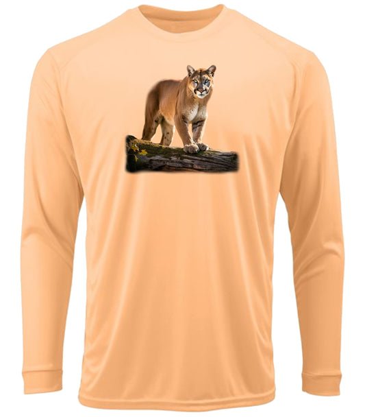 137 LM Cougar on Log Long Sleeve UPF50+ Shirt