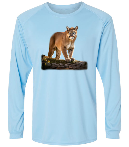 138 LM Cougar on Log Long Sleeve UPF50+ Shirt