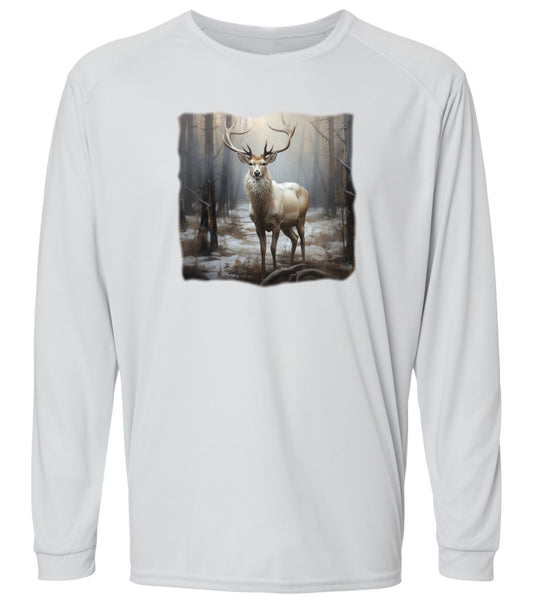 139 LM Elk in Forest Long Sleeve UPF50+ Shirt