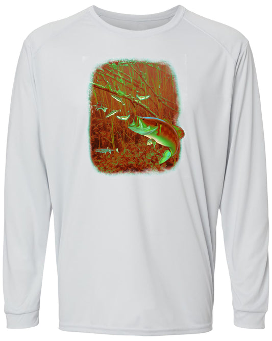 14 LM bass and minnow Long Sleeve UPF 50+ Shirt Fishing Shirt Beach Shirt Lake Shirt