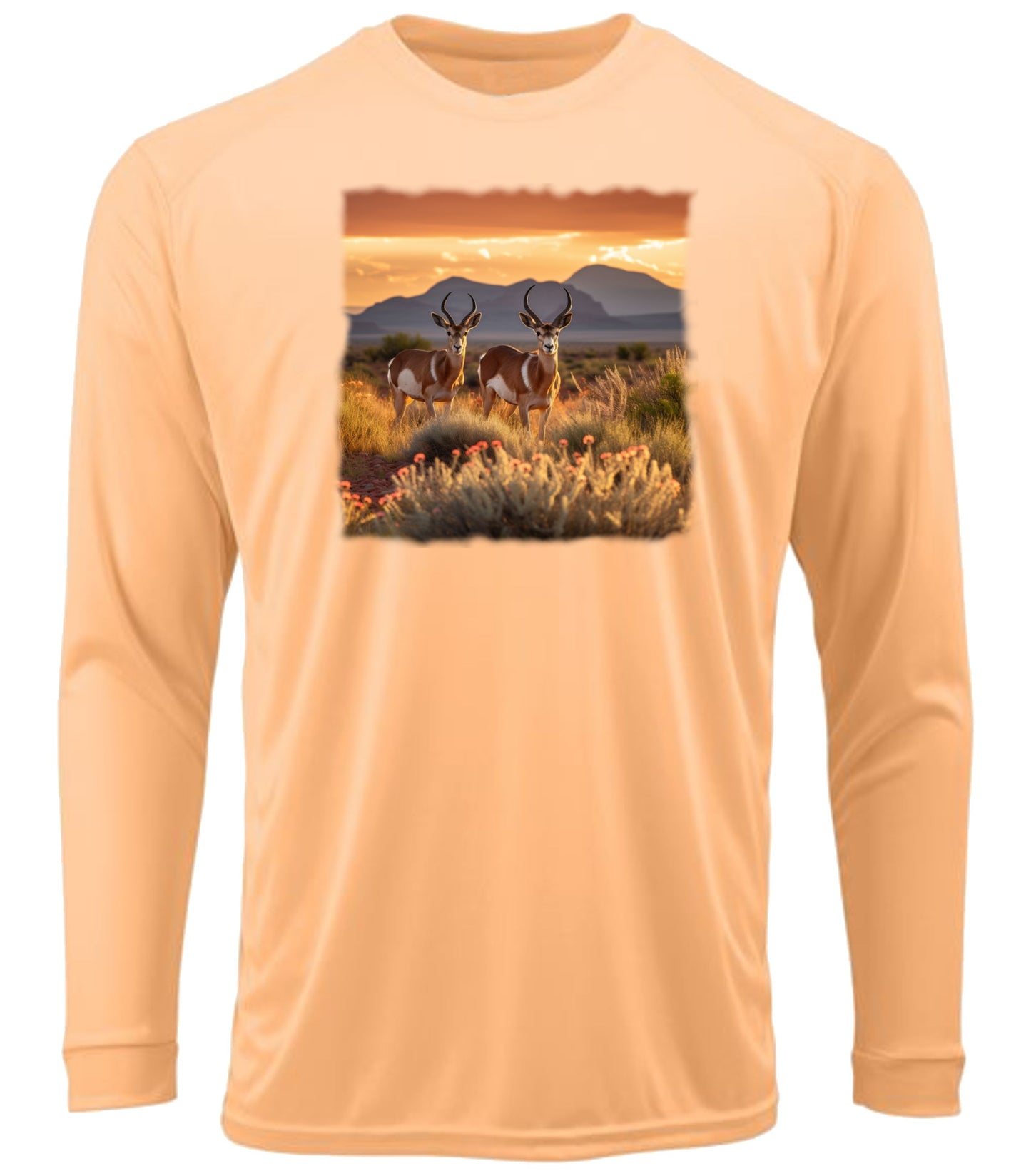 #26US Antelope in Field Long Sleeve UPF50+ Shirt