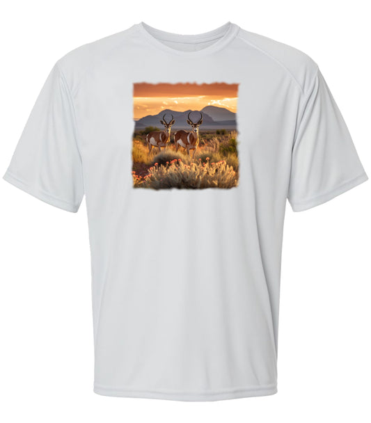 #27SS USA Antelope in a Field Short Sleeve UPF50+ Shirt