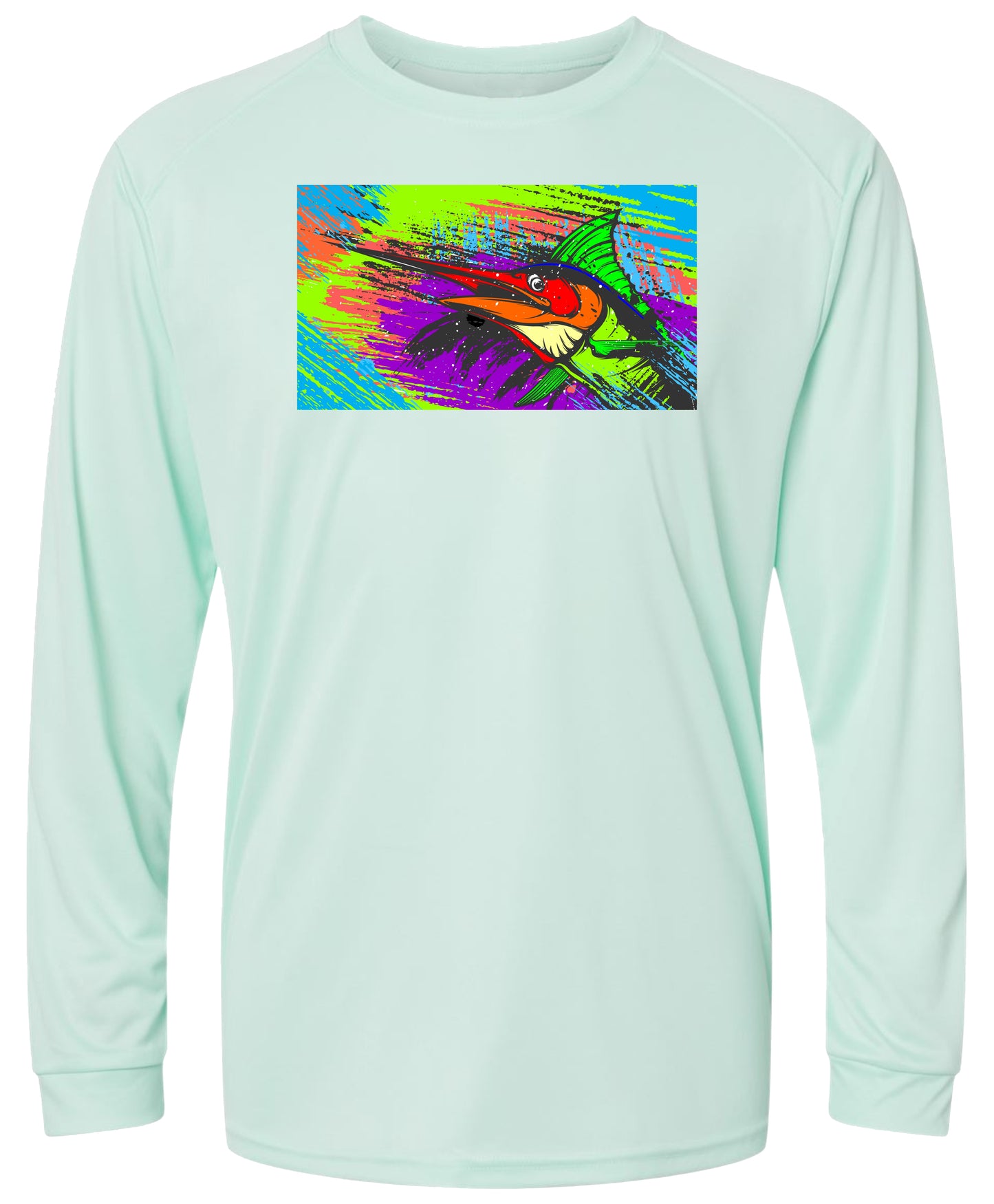 27 LM Painted Swordfish Long Sleeve UPF 50+ Shirt Fishing Shirt Lake Shirt Beach Shirt Marlin Fishing Shirt
