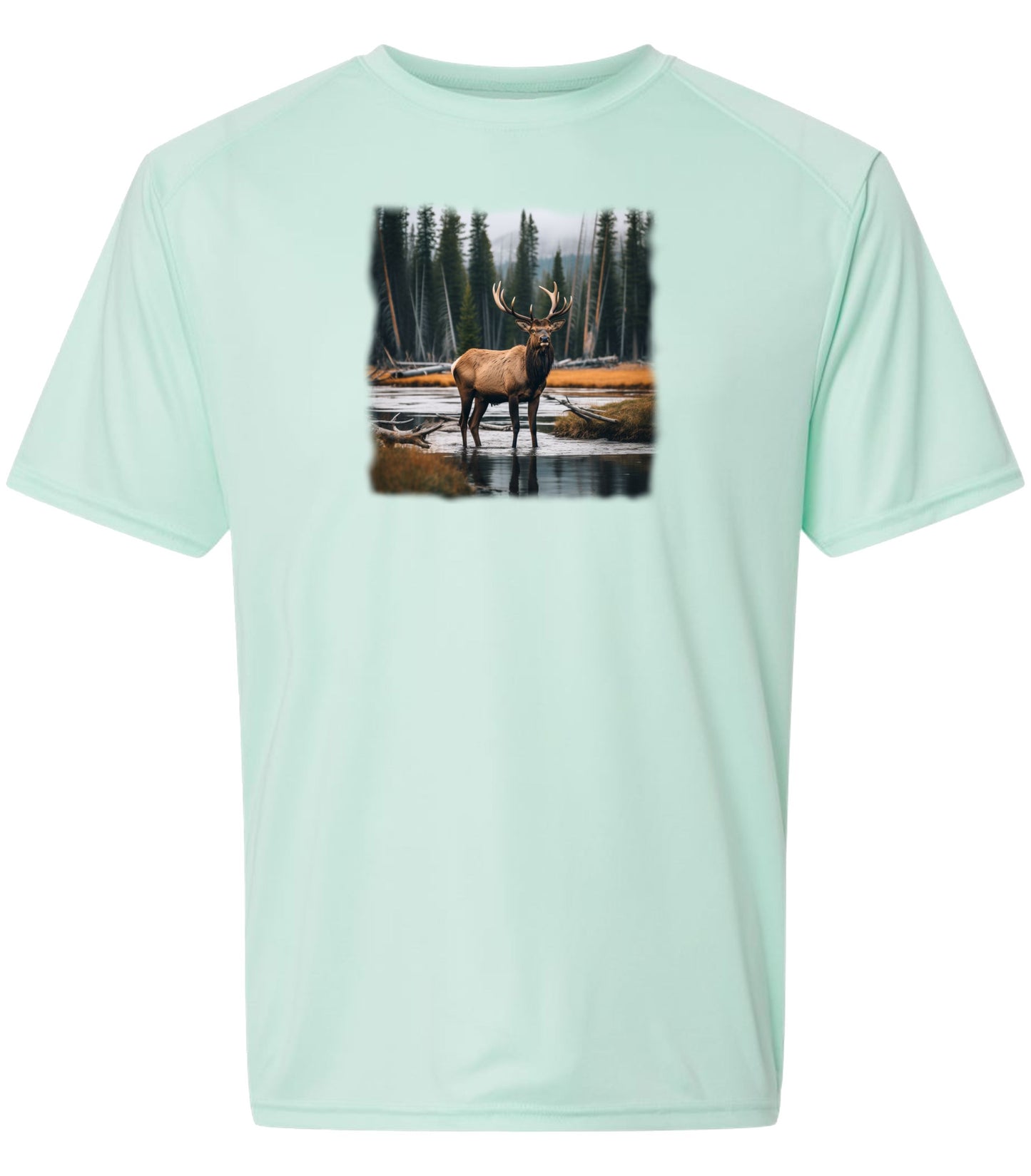 #30SS USA Elk in Pond Short Sleeve UPF50+ Shirt