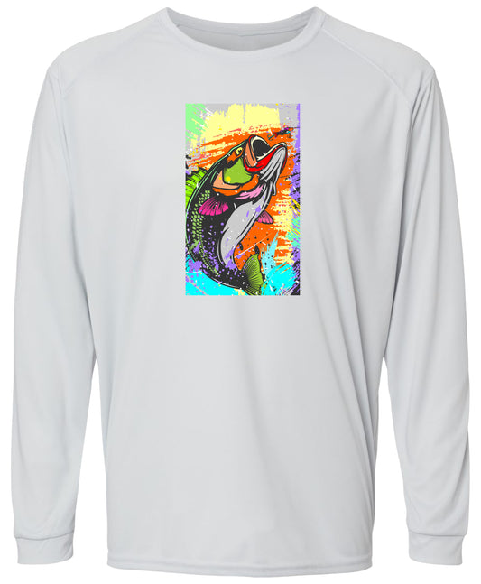 36 LM 2 Colorful Bass Long Sleeve UPF 50+ Shirt Fishing Shirt Beach Shirt Lake Shirt Bass Fishing Shirt