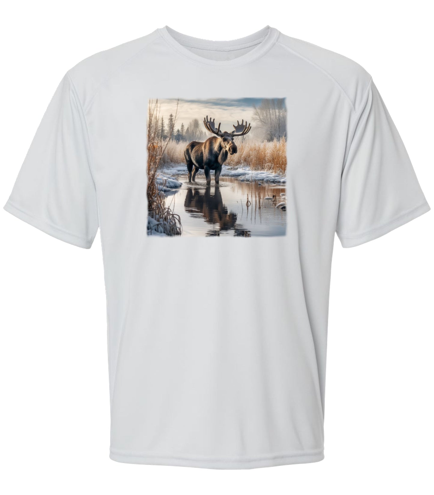 #37SS USA Moose in Pond Short Sleeve UPF50+ Shirt