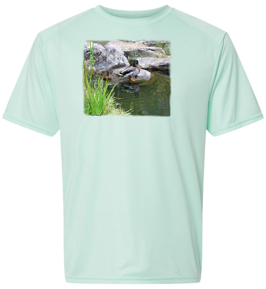 38 SM Duck on Rock Short Sleeve UPF 50+ Shirt Wildlife Shirt Nature Shirt Hunting Shirt Lake Shirt Beach Shirt Gardening Shirt