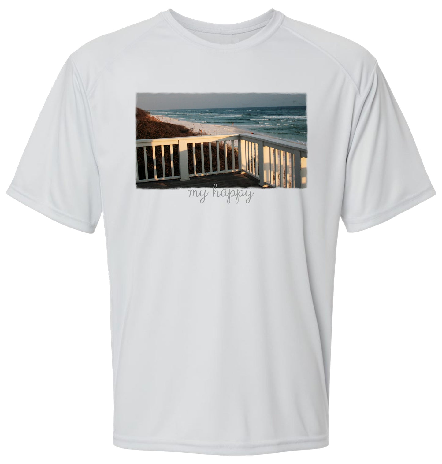 47 SW Beach and Rails Short Sleeve UPF 50+ Shirt Florida Shirt Seaside Shirt Beach Shirt Lake Shirt Casual Shirt Sun Shirt