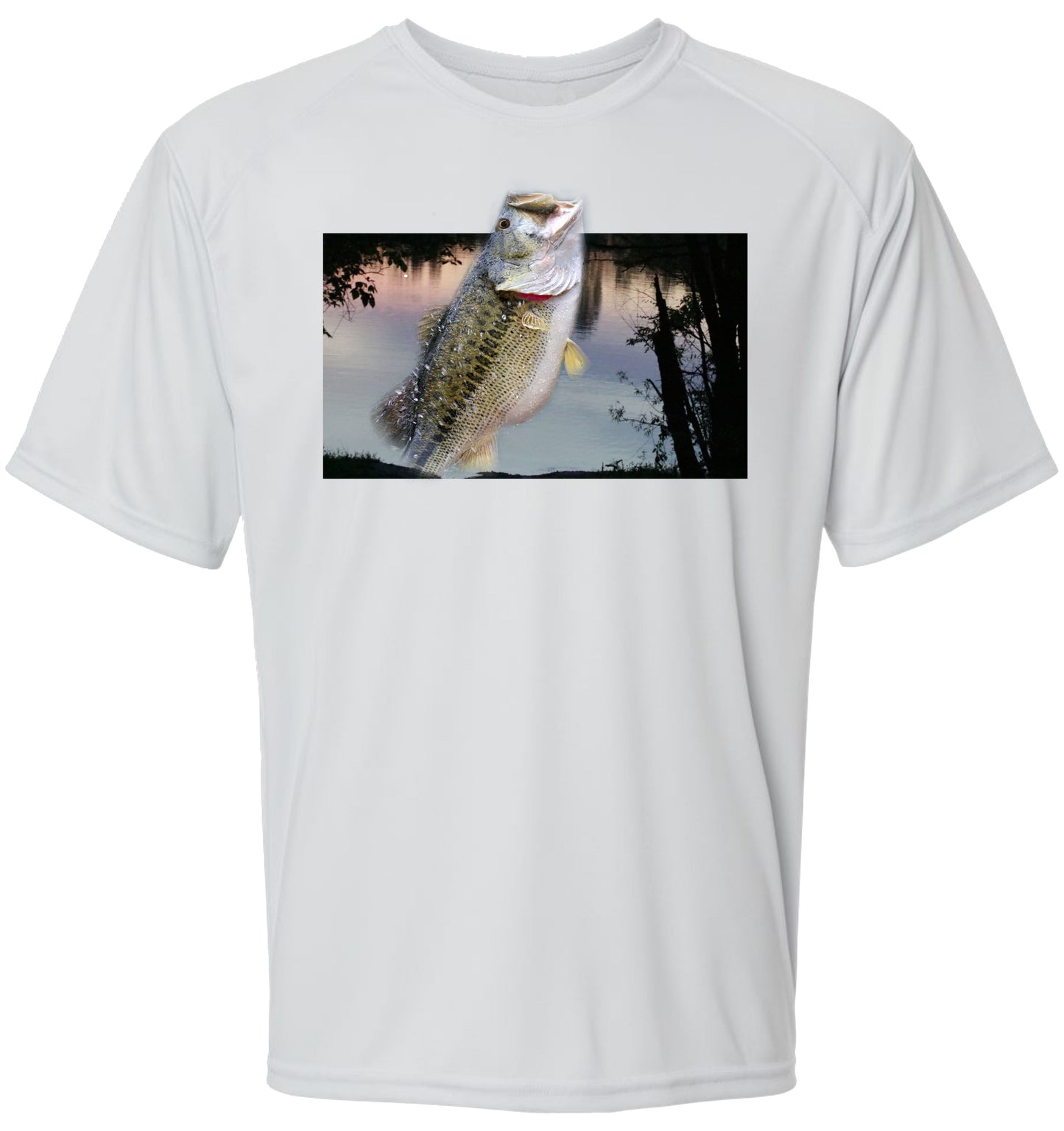 47 SM Bass in Picture Frame Short Sleeve UPF 50+ Shirt Fishing Shirt Lake Shirt Beach Shirt Outdoor Shrit