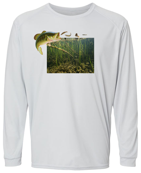 49 LM Bass and Minnows Long Sleeve UPF 50+ Shirt Bass Fishing Shirt Lake Shirt Beach Shirt Wildlife Shirt