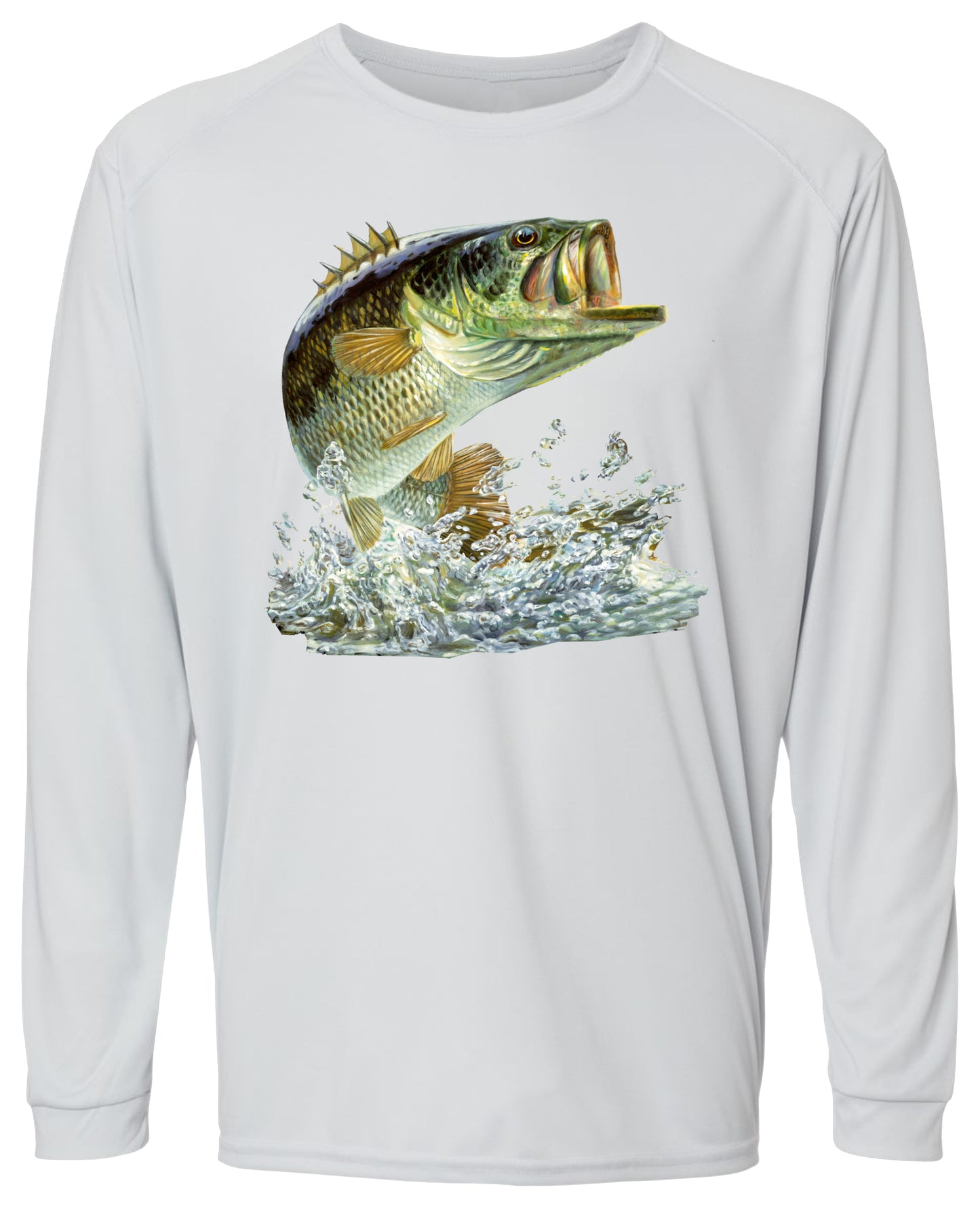54 LM Bass Jumping Long Sleeve UPF 50+ Fishing Shirt Lake Shirt Beach Shirt