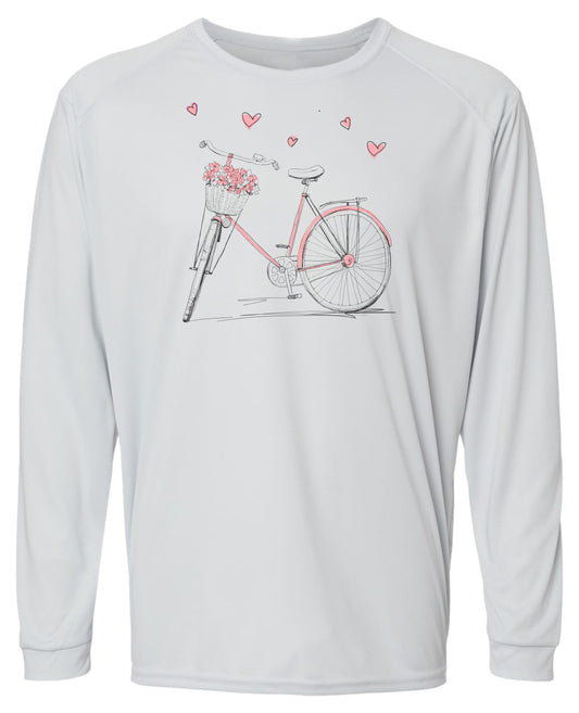 56 LW Pink Bicycle Long Sleeve UPF 50+ Shirt Lake Shirt Outdoor Shirt Beach Shirt Gardening Shirt Casual Shirt