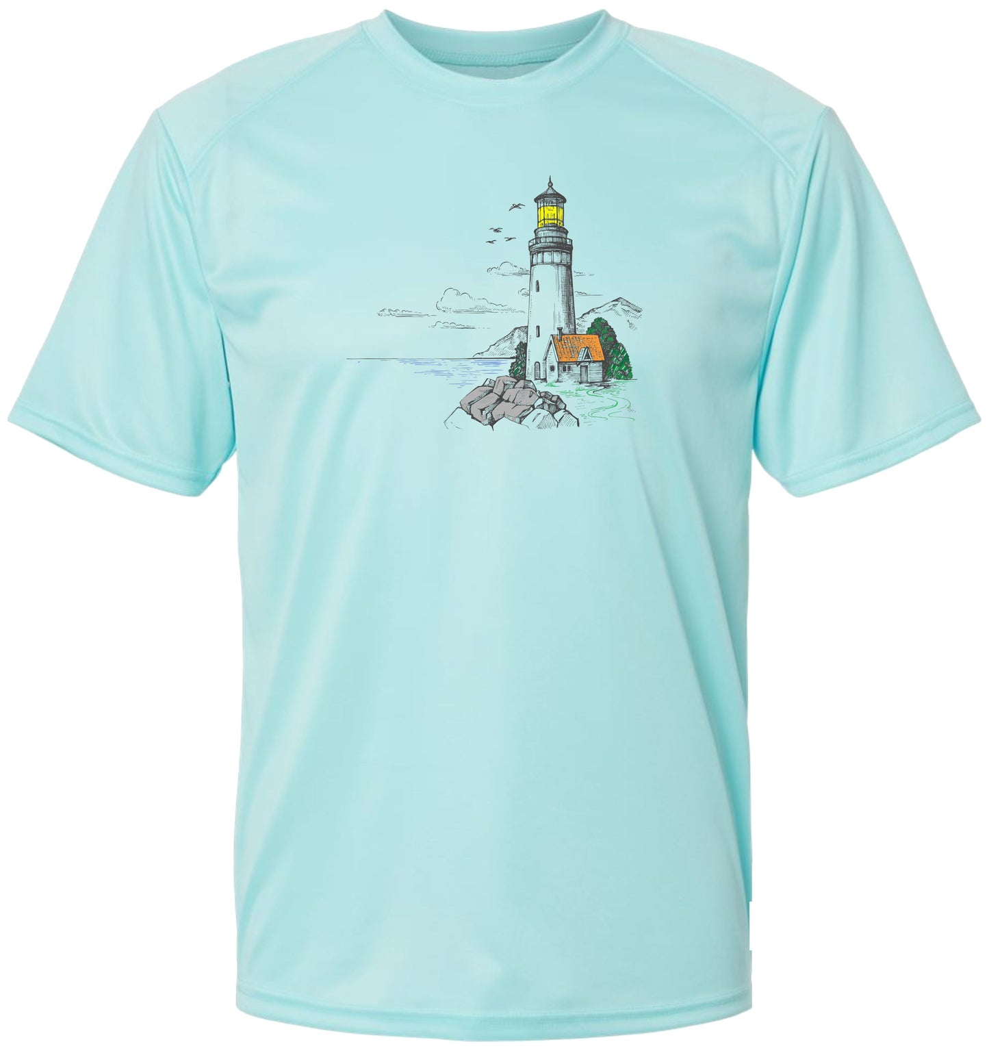 61 SM Lighthouse Short Sleeve UPF 50+ Shirt Casual Shirt Lake Shirt Beach Shirt Outdoor Shirt