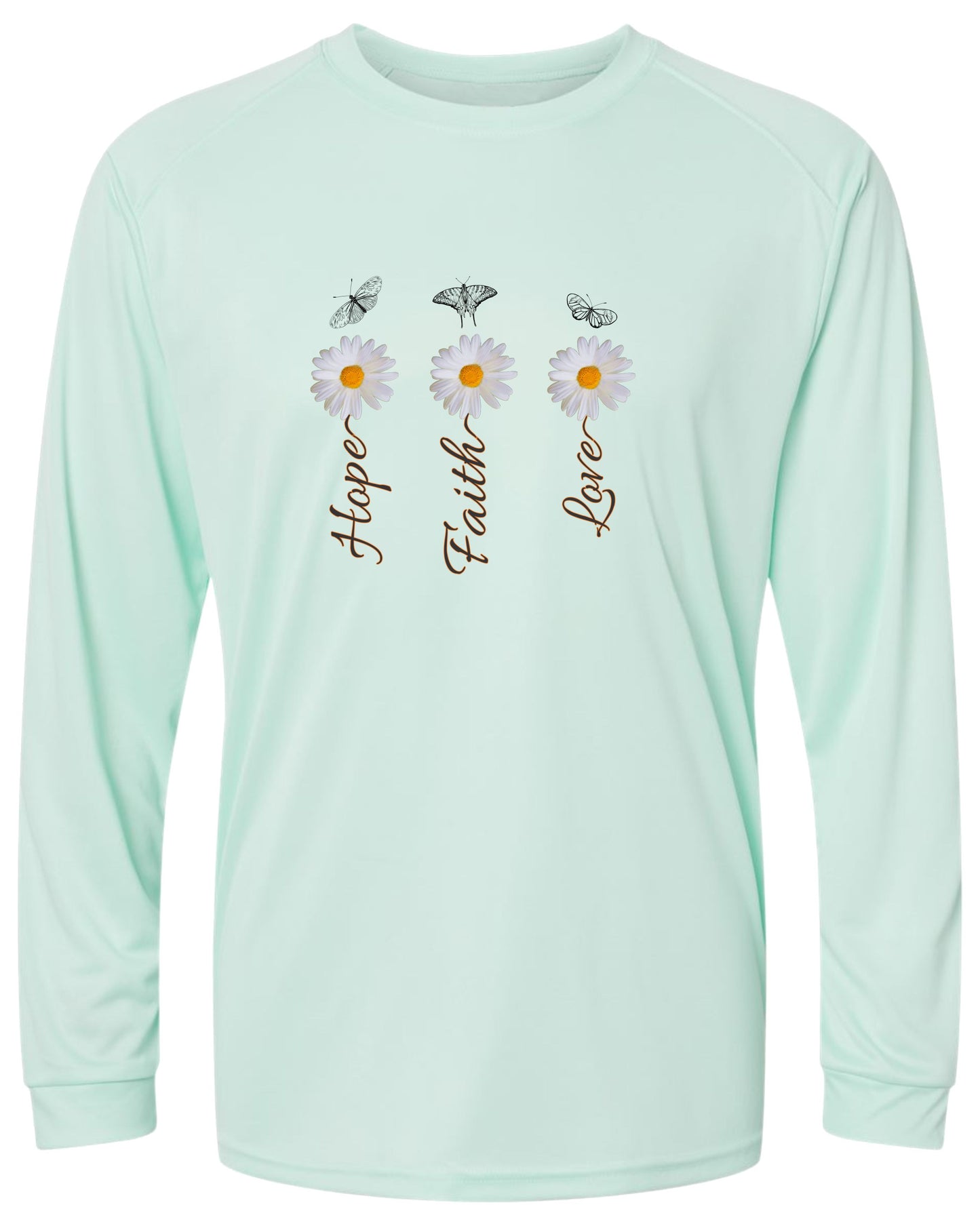 69 LW Three Daisy Hope Faith Love Long Sleeve UPF 50+ Shirt Lake Shirt Gardening Shirt Beach Shirt Outdoor Shirt Casual Shirt