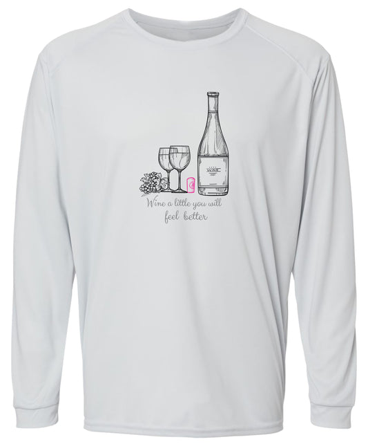 6 LW Wine a Little Long Sleeve UPF 50+ Shirt Lake Shirt Beach Shirt Gardening Shirt Casual Shirt