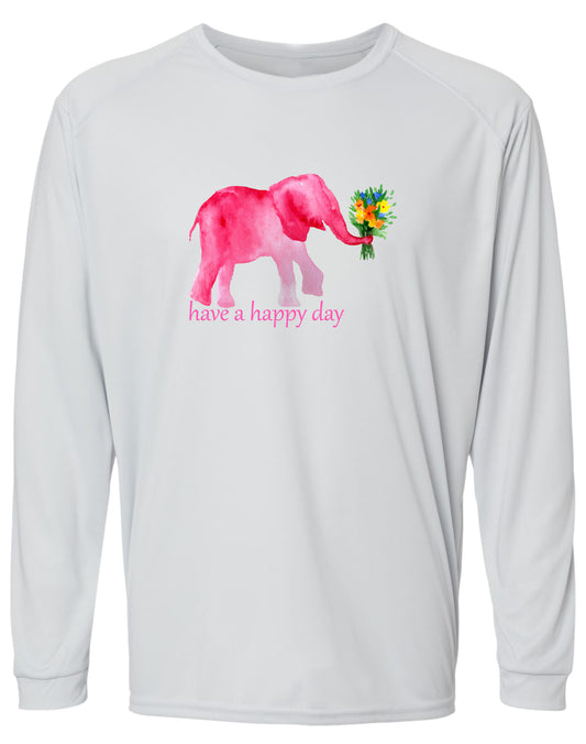 76 LW Pink Elephant Long Sleeve UPF 50+ Shirt Lake Shirt Outdoor Shirt Beach Shirt Gardening Shirt