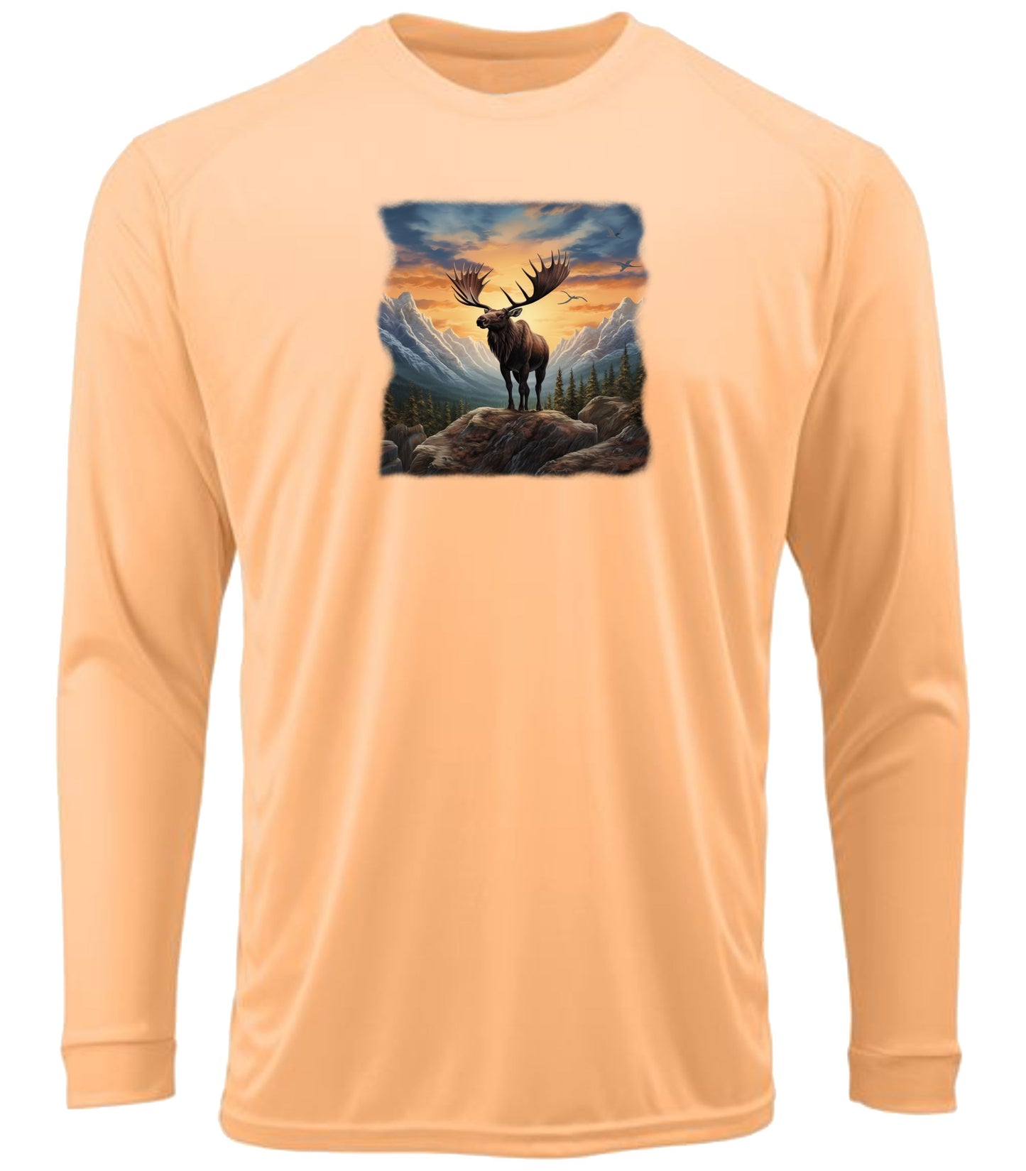 #7US Moose and Mountains Long Sleeve UPF50+ Shirt