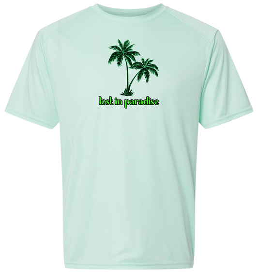81 SM Lost in Paradise Short Sleeve UPF 50+ Shirt Vacation Shirt Outdoor Shirt Lake Shirt Beach Shirt Casual Shirt