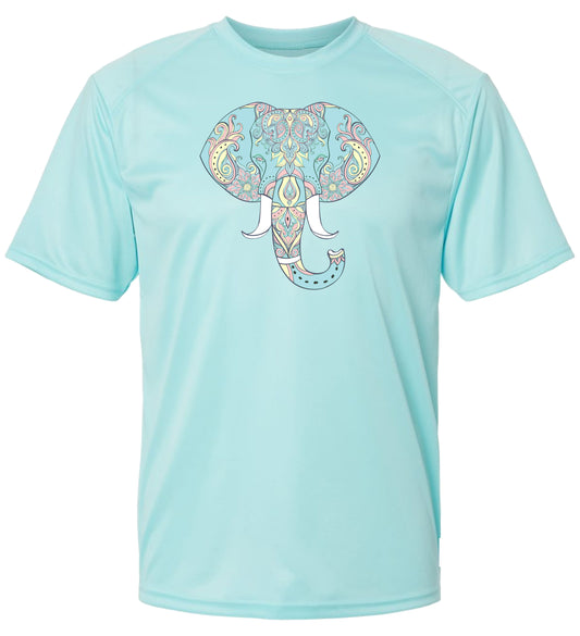 87 SW Elephant Head Multicolor Short Sleeve UPF 50+ Shirt Lake Shirt Outdoor Shirt Beach Shirt Casual Shirt Gardening Shirt