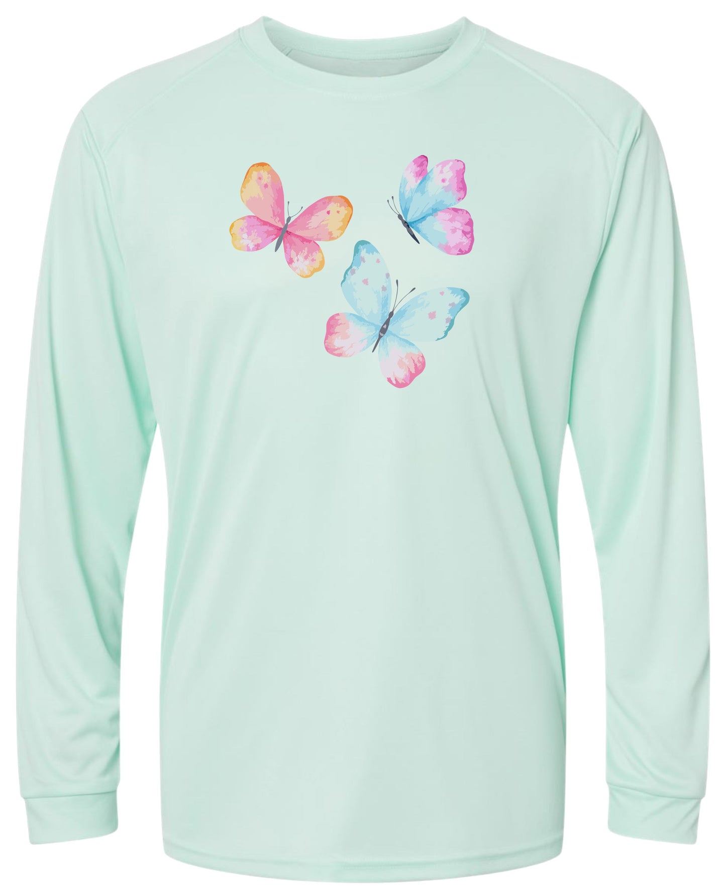 94 LW Three Butterflies Long Sleeve UPF 50+ Shirt Gardening Shirt Lake Shirt Outdoor Shirt Beach Shirt Casual Shirt